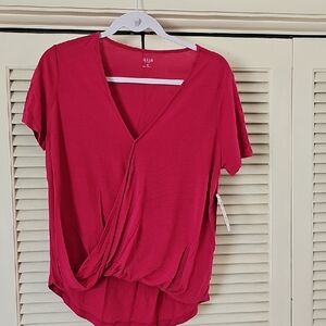 Alia Women's Red V-Neck Top